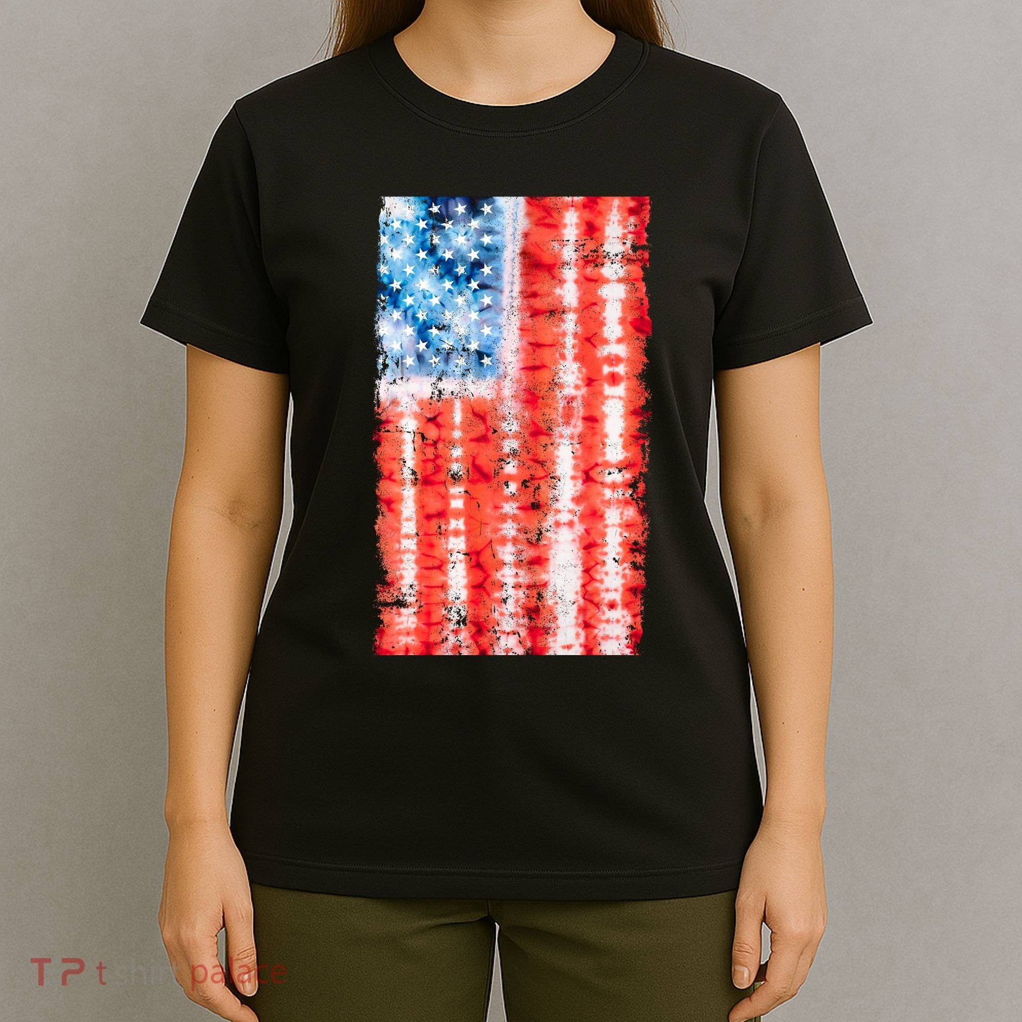 Cool Tie Dye USA American Flag T-Shirt