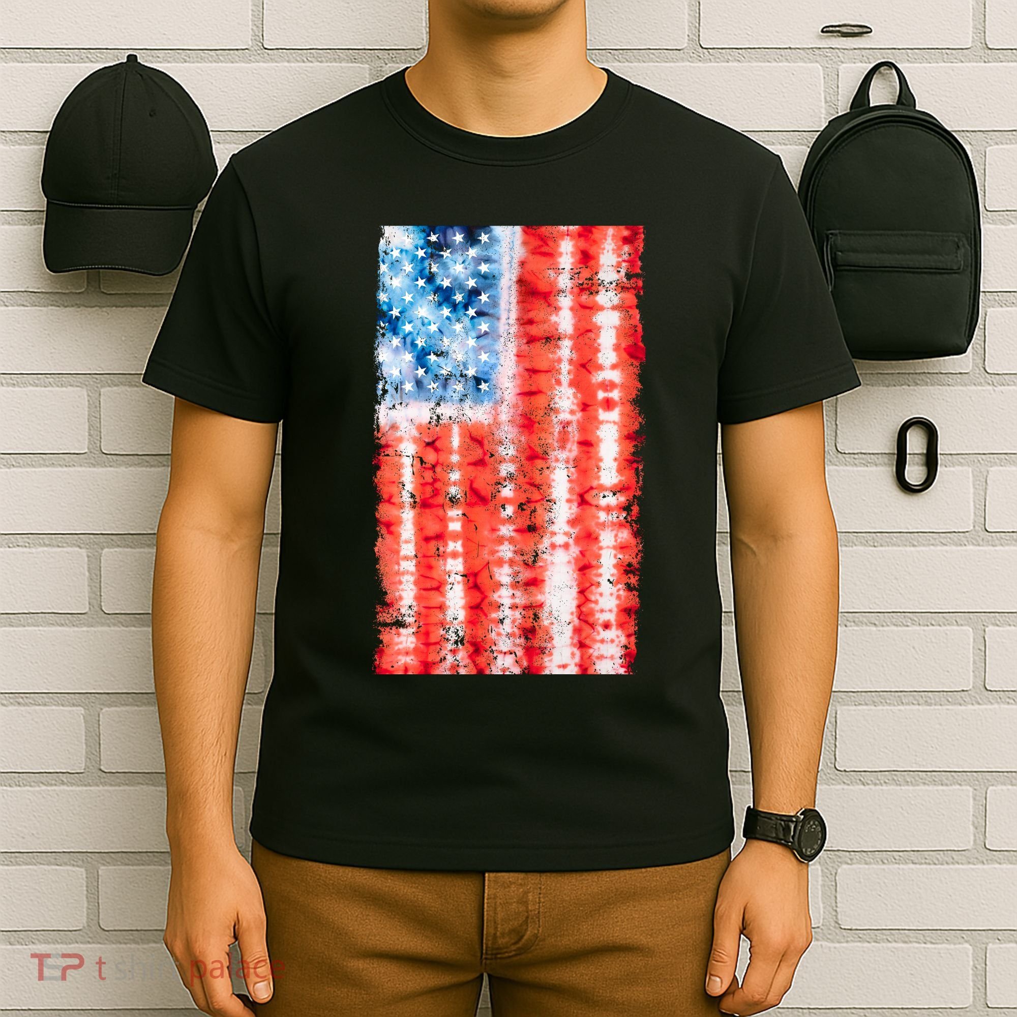 Cool Tie Dye USA American Flag T-Shirt