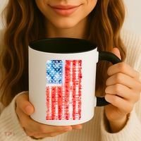 Cool Tie Dye USA American Flag Coffee Mug thumb 3