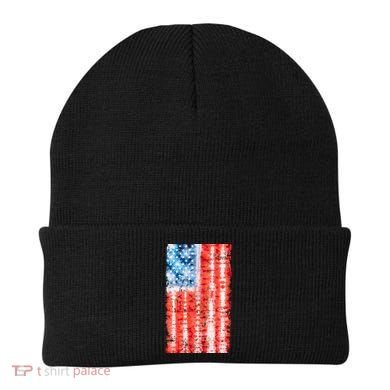 Cool Tie Dye USA American Flag Beanie