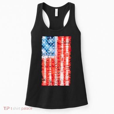 Cool Tie Dye USA American Flag Women's Tank Top