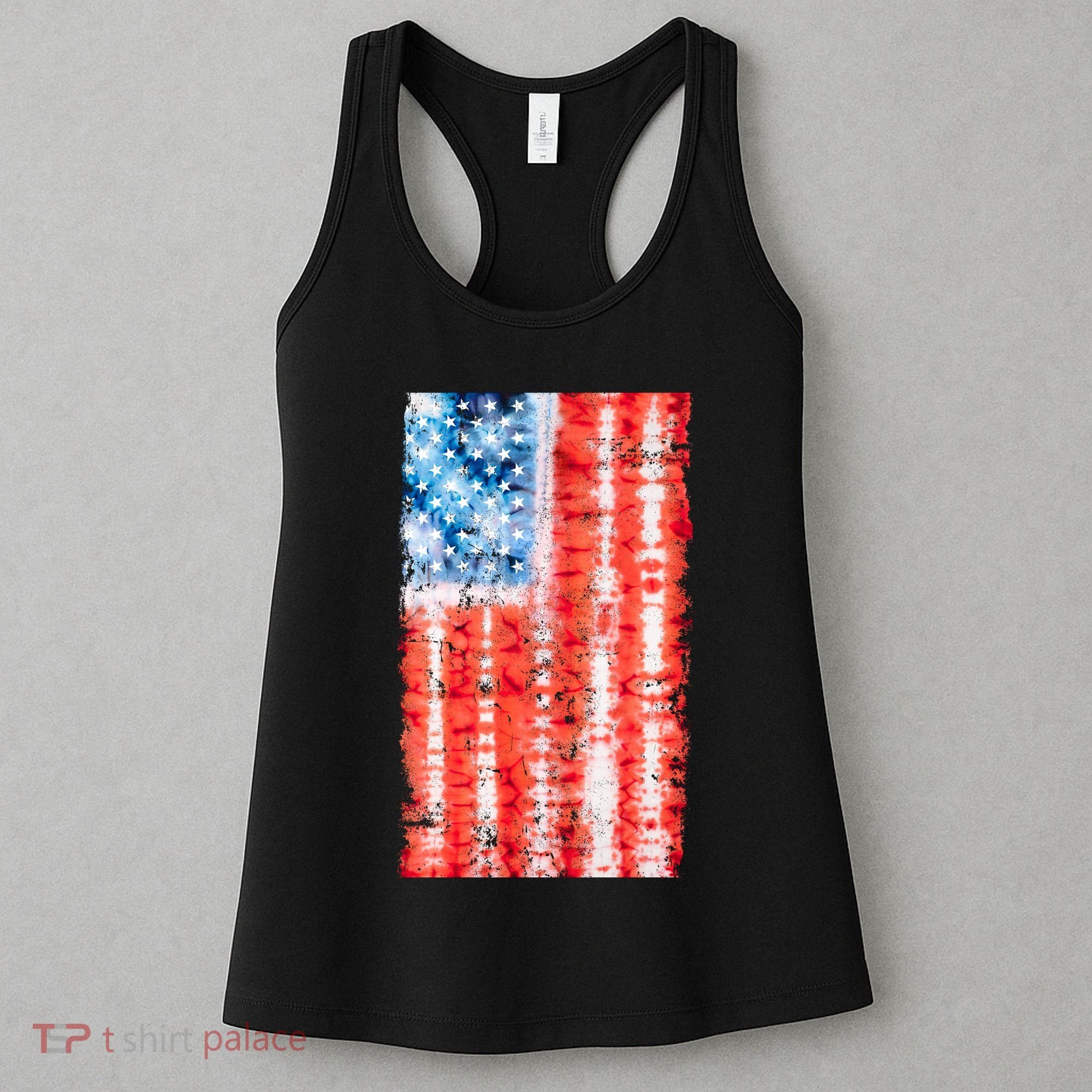 Cool Tie Dye USA American Flag Women's Tank Top