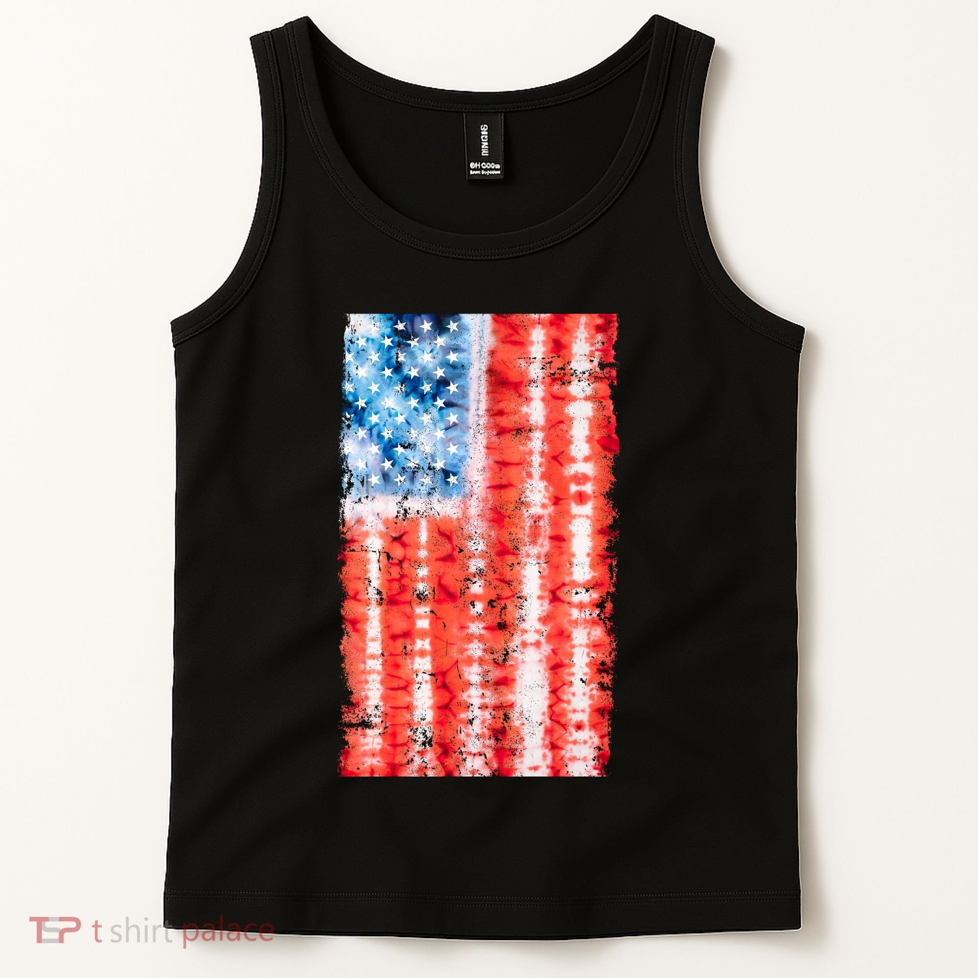 Cool Tie Dye USA American Flag Tank Top