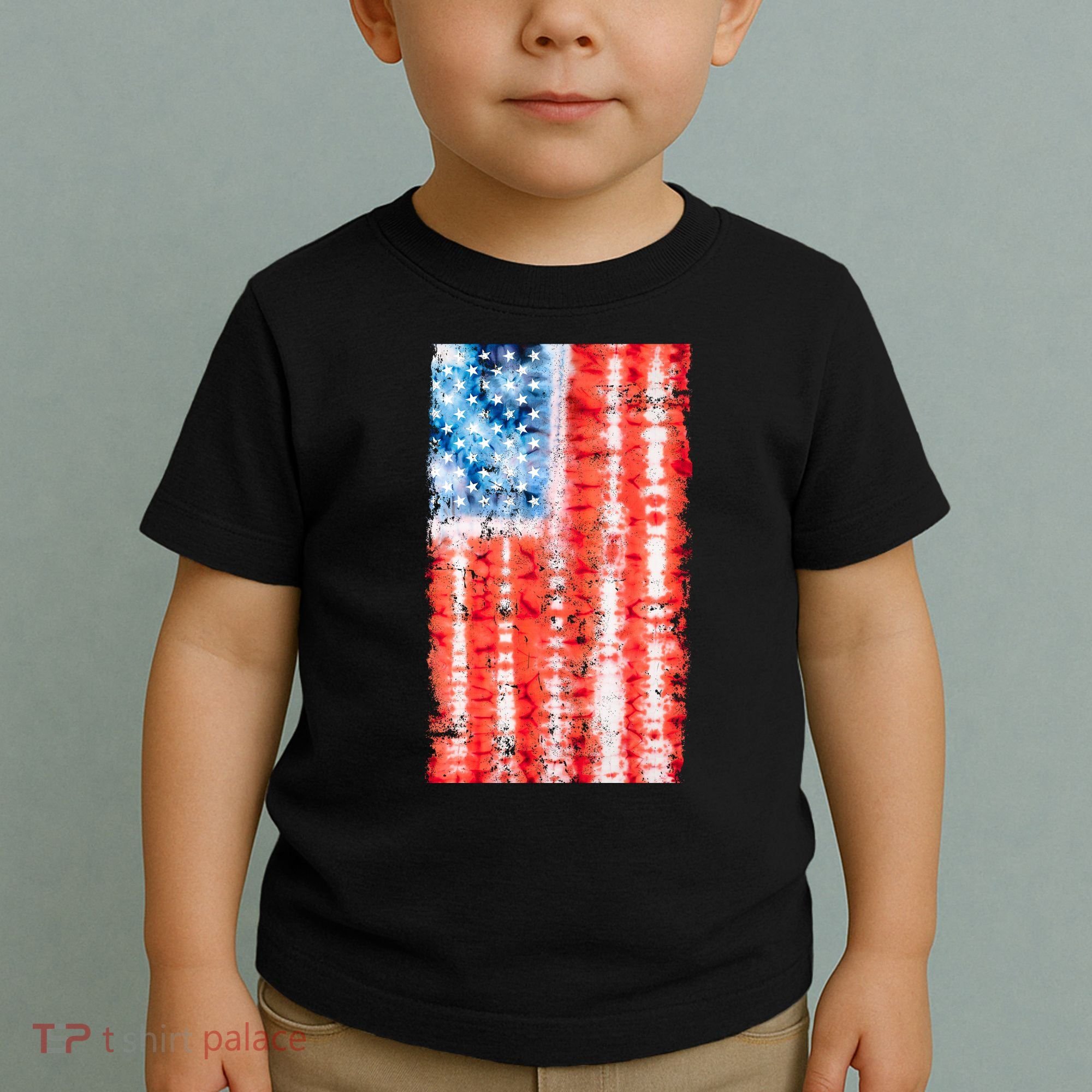 Cool Tie Dye USA American Flag Toddler T-Shirt