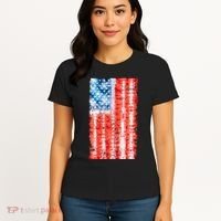 Cool Tie Dye USA American Flag Women's T-Shirt thumb 4