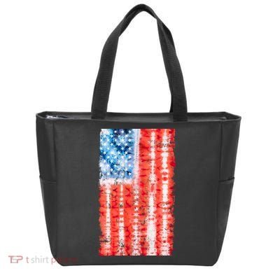 Cool Tie Dye USA American Flag Tote Bag