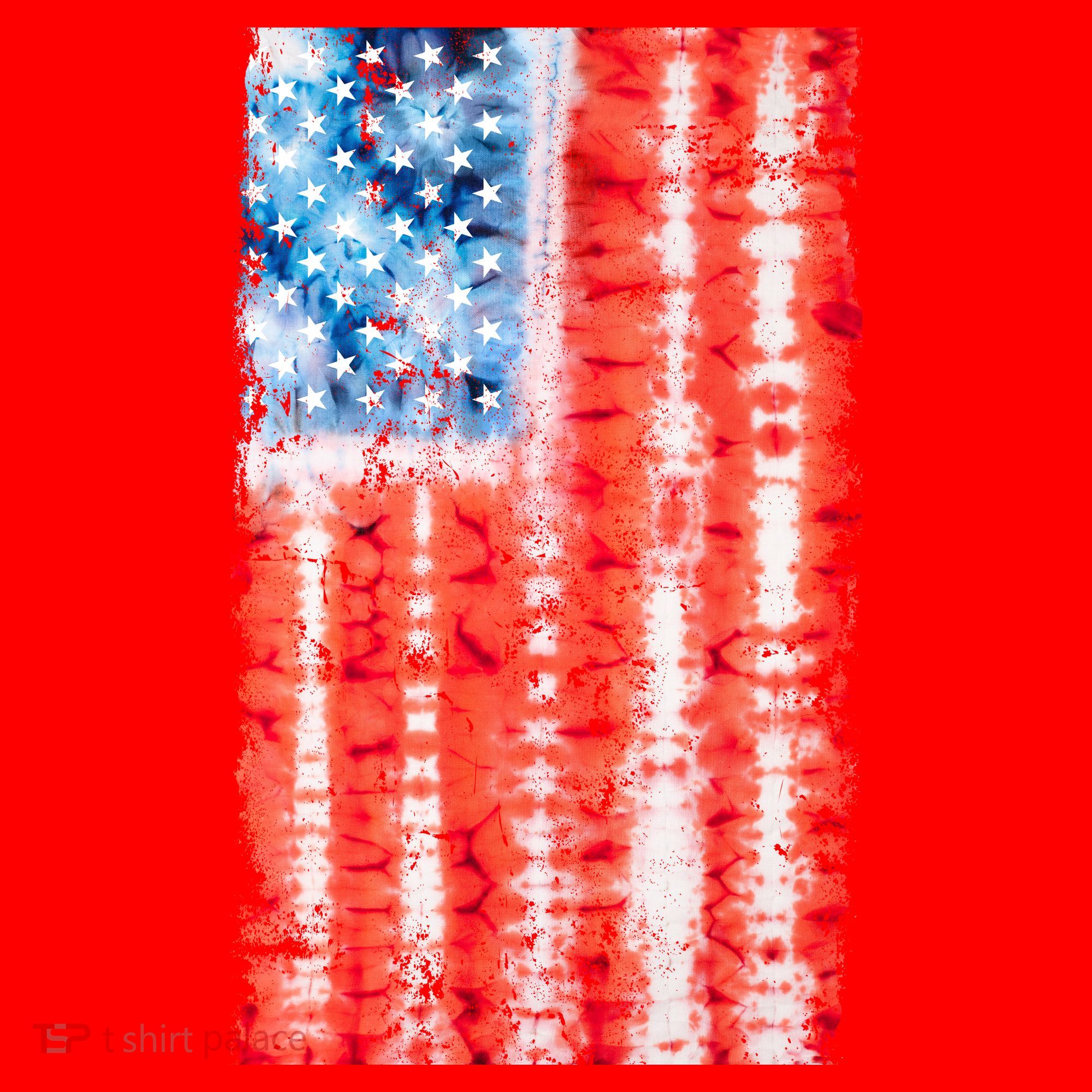 Cool Tie Dye USA American Flag Santa Hat