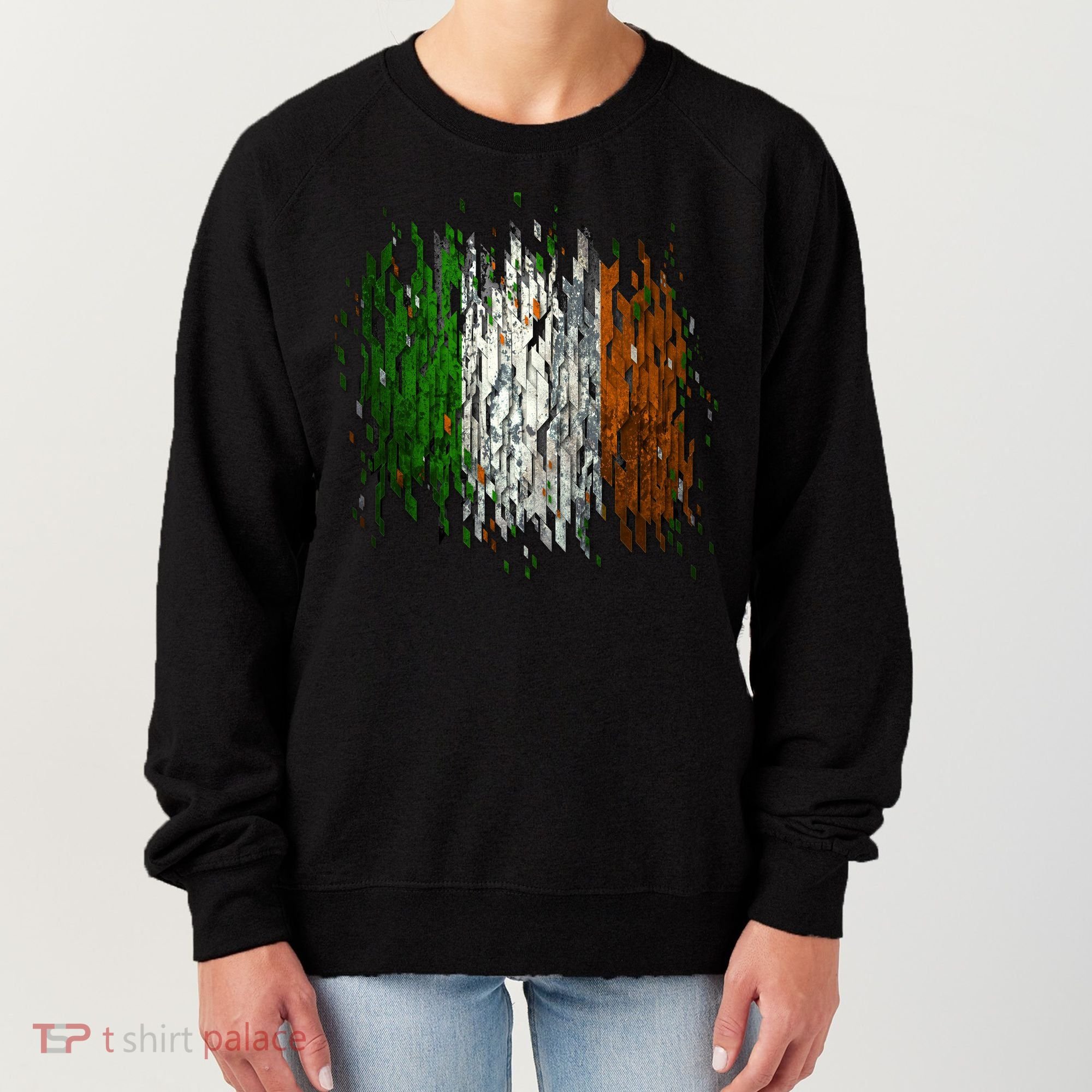 Cool Torn Irish Ireland Flag St. Patrick's Day Women's Sweatshirt