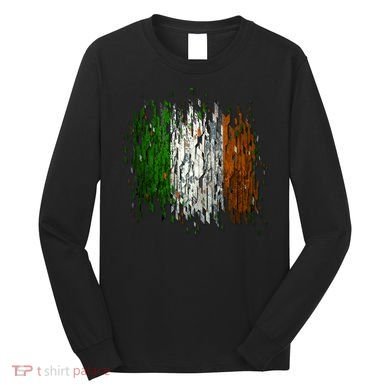 Cool Torn Irish Ireland Flag St. Patrick's Day Long Sleeve Shirt
