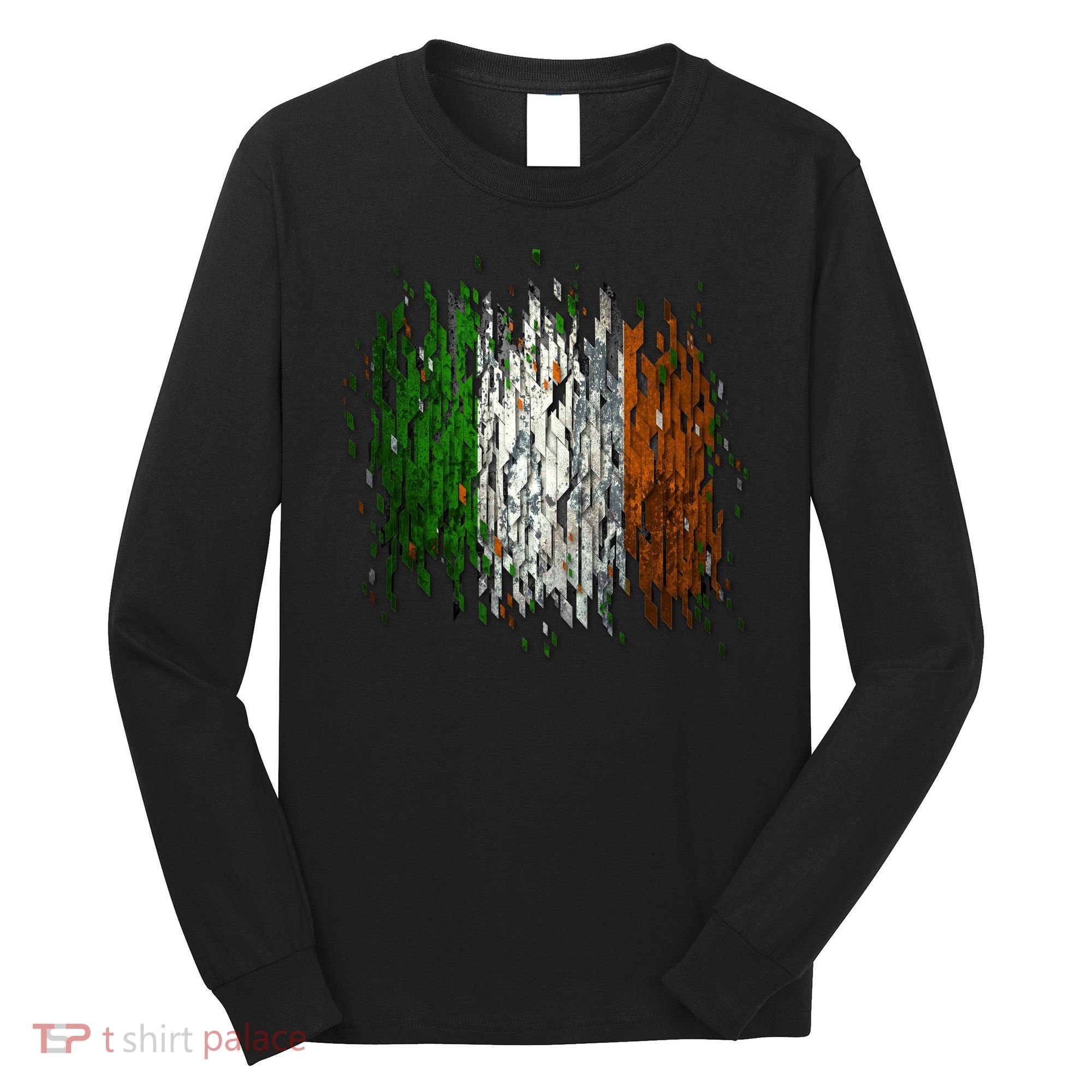 Cool Torn Irish Ireland Flag St. Patrick's Day Long Sleeve Shirt