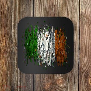 Cool Torn Irish Ireland Flag St. Patrick's Day Coaster