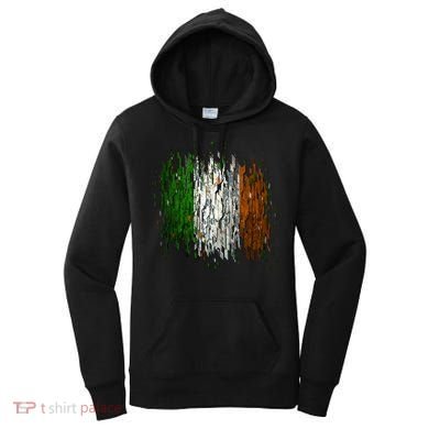 Cool Torn Irish Ireland Flag St. Patrick's Day Women's Hoodie