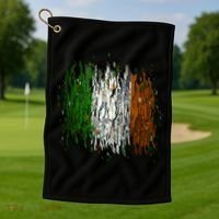 Cool Torn Irish Ireland Flag St. Patrick's Day Golf Towel thumb 1