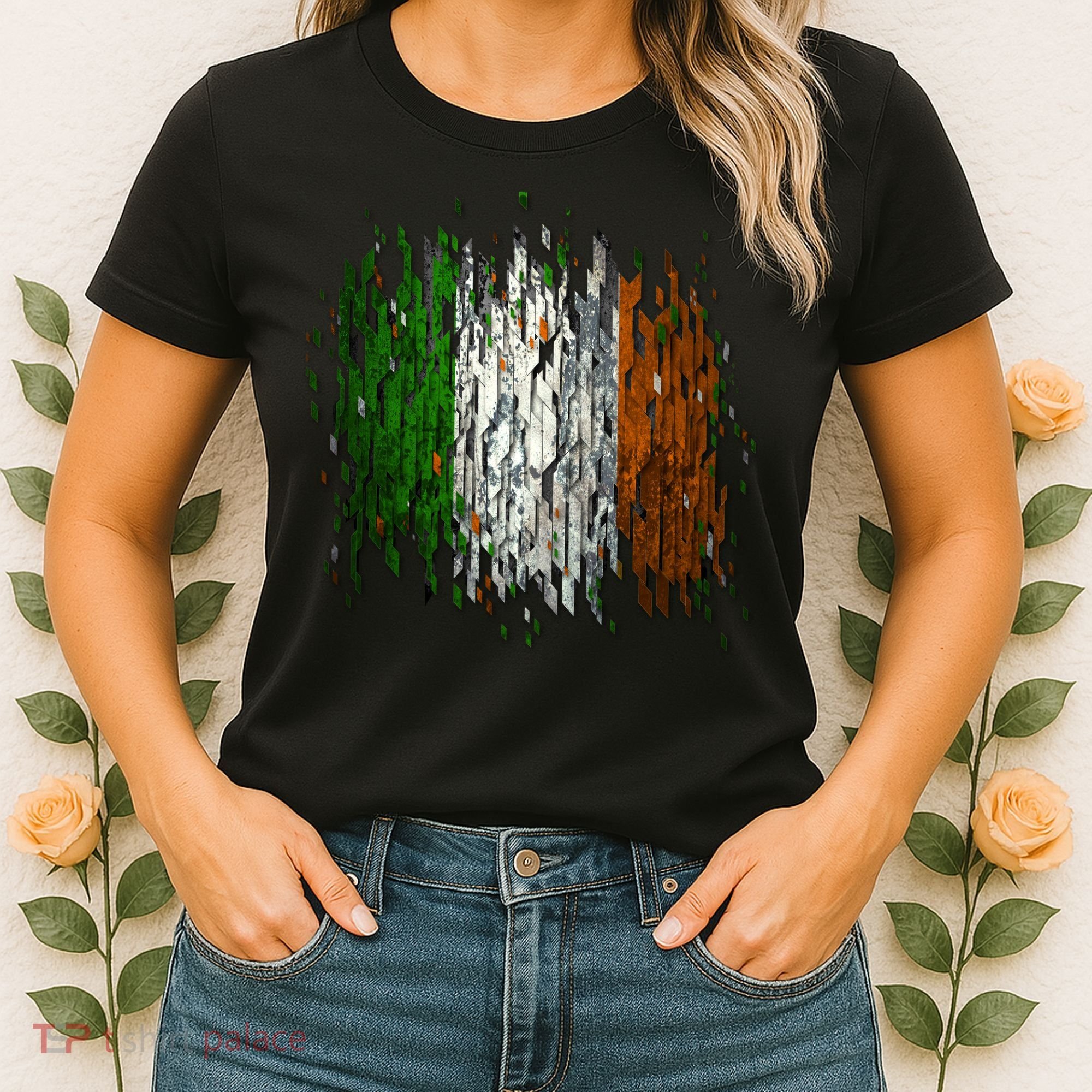 Cool Torn Irish Ireland Flag St. Patrick's Day Women's T-Shirt