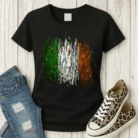 Cool Torn Irish Ireland Flag St. Patrick's Day Women's T-Shirt thumb 3