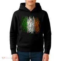 Cool Torn Irish Ireland Flag St. Patrick's Day Kids Hoodie thumb 4