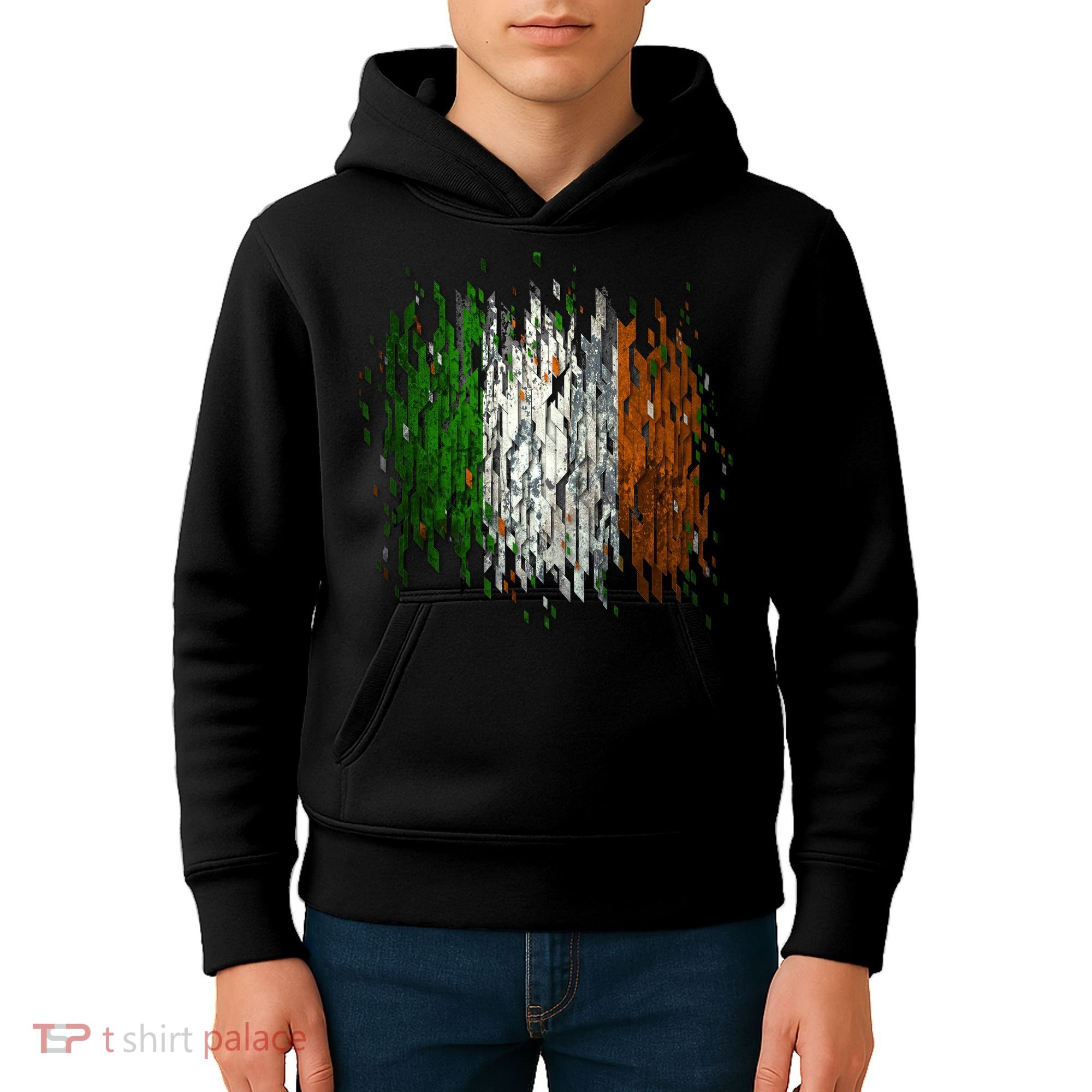 Cool Torn Irish Ireland Flag St. Patrick's Day Kids Hoodie