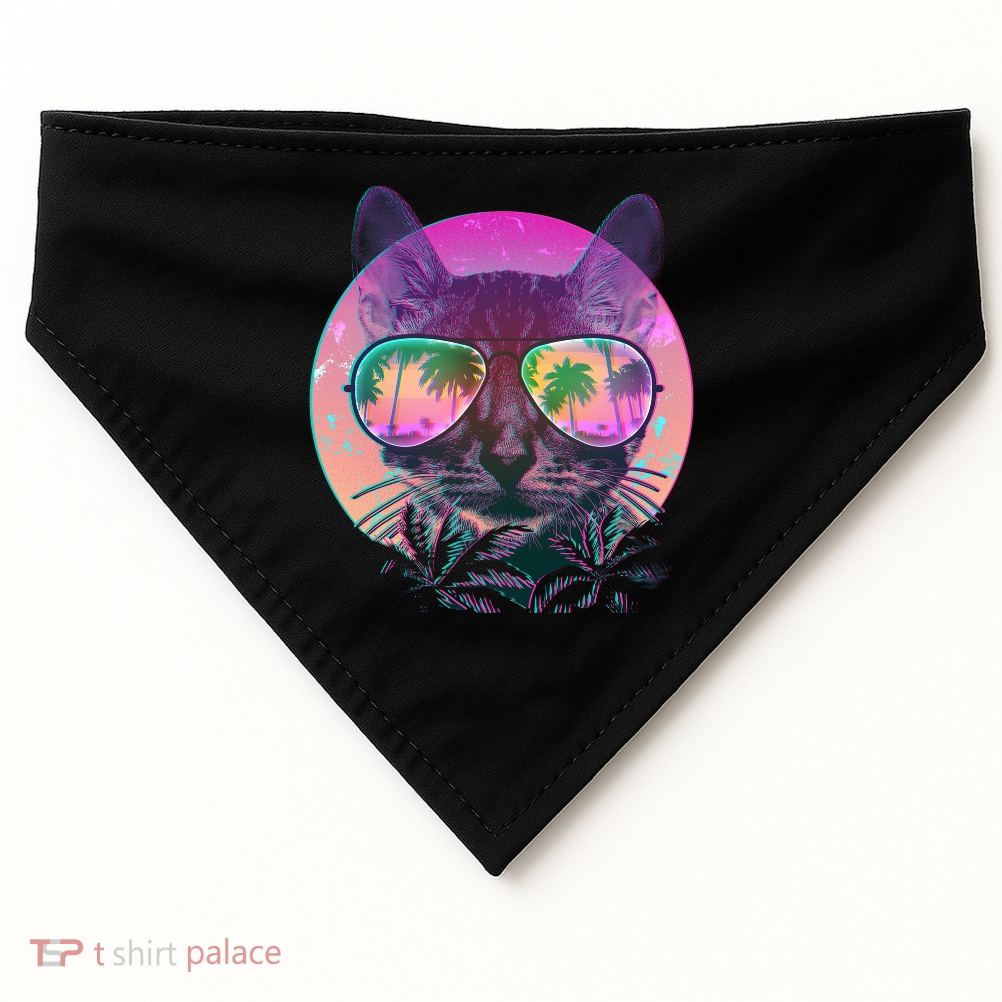 Cool Tropical Shade Cat USA-Made Doggie Bandana