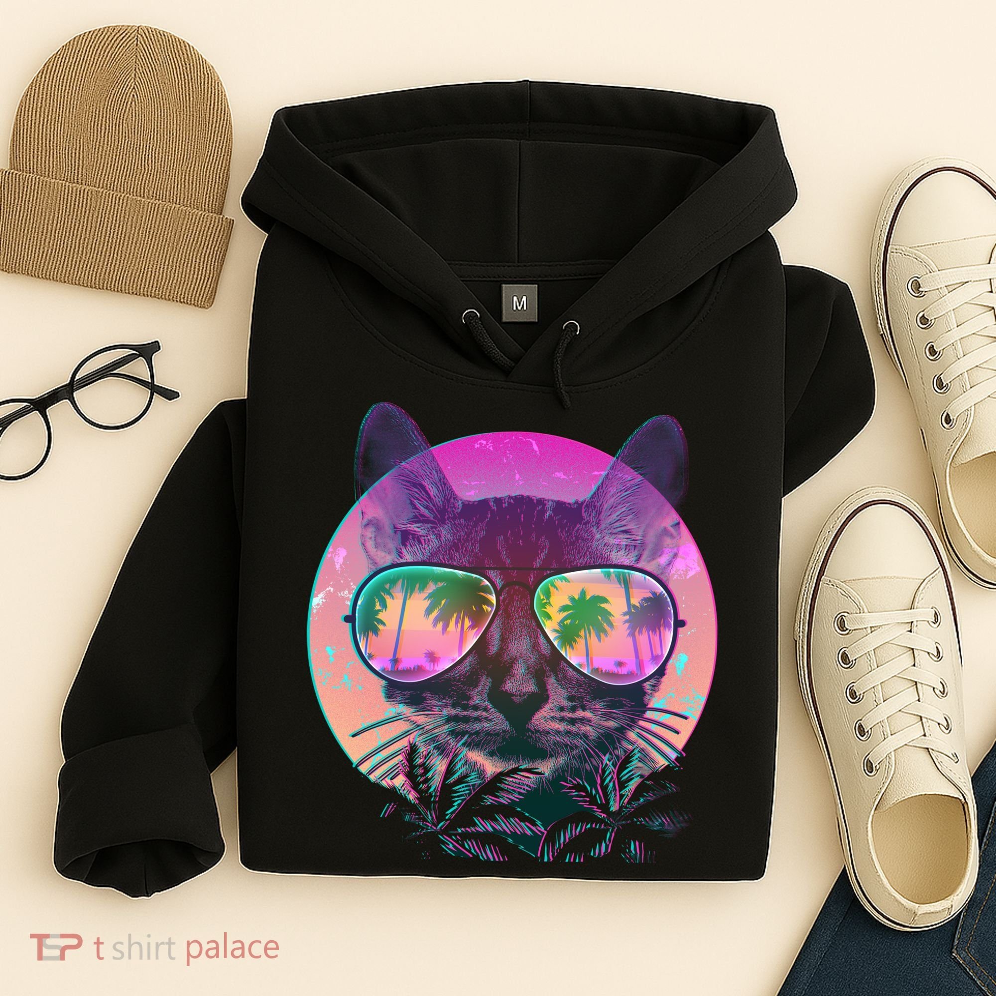 Cool Tropical Shade Cat Hoodie