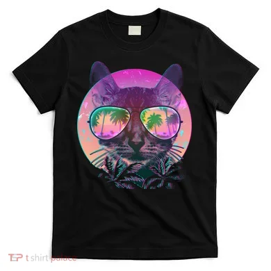 Cool Tropical Shade Cat T-Shirt