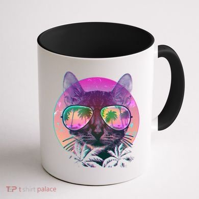 Cool Tropical Shade Cat Coffee Mug back