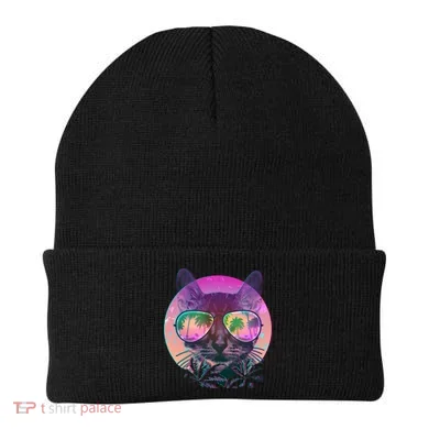Cool Tropical Shade Cat Beanie