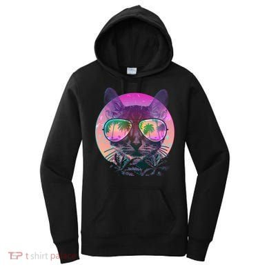 Cool Tropical Shade Cat Women's Hoodie