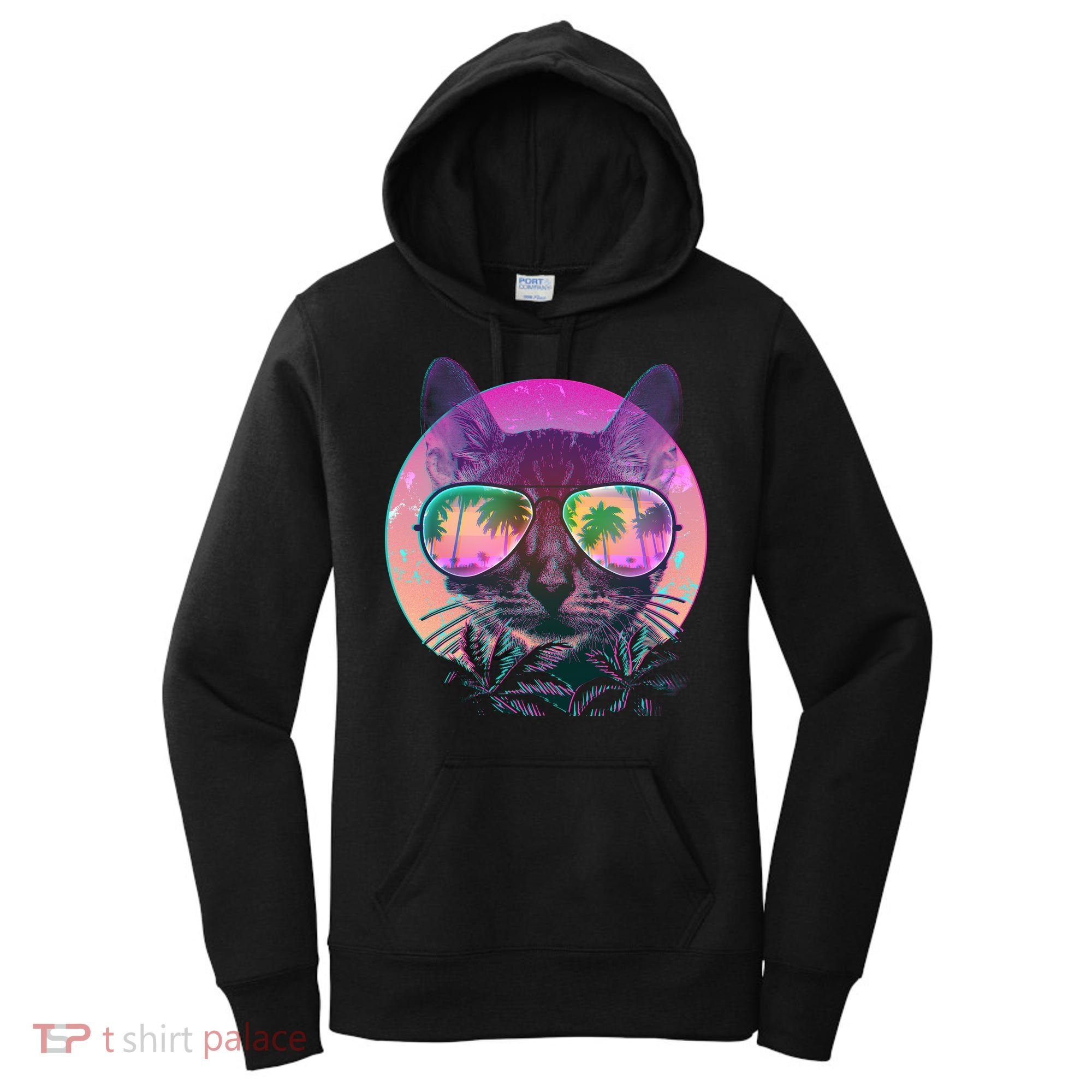 Cool Tropical Shade Cat Women's Hoodie