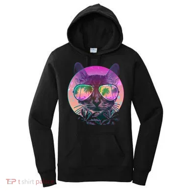 Cool Tropical Shade Cat Women's Hoodie