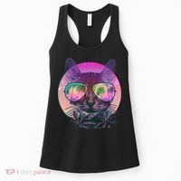 Cool Tropical Shade Cat Women's Tank Top thumb 0