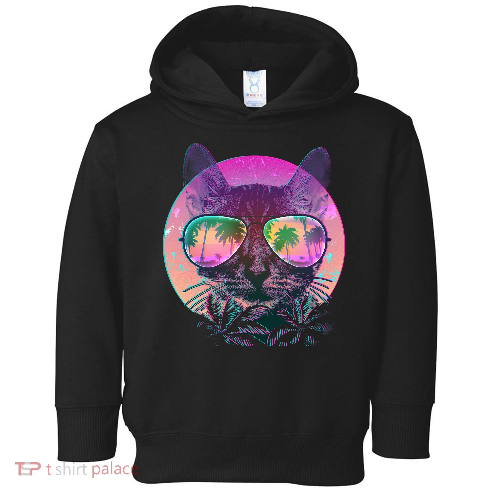 Cool Tropical Shade Cat Toddler Hoodie