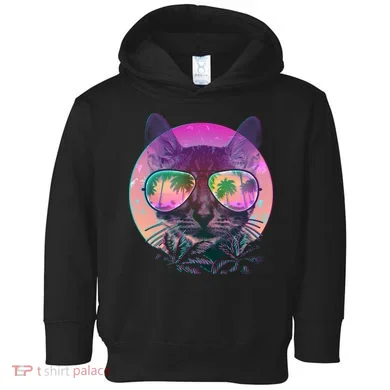 Cool Tropical Shade Cat Toddler Hoodie