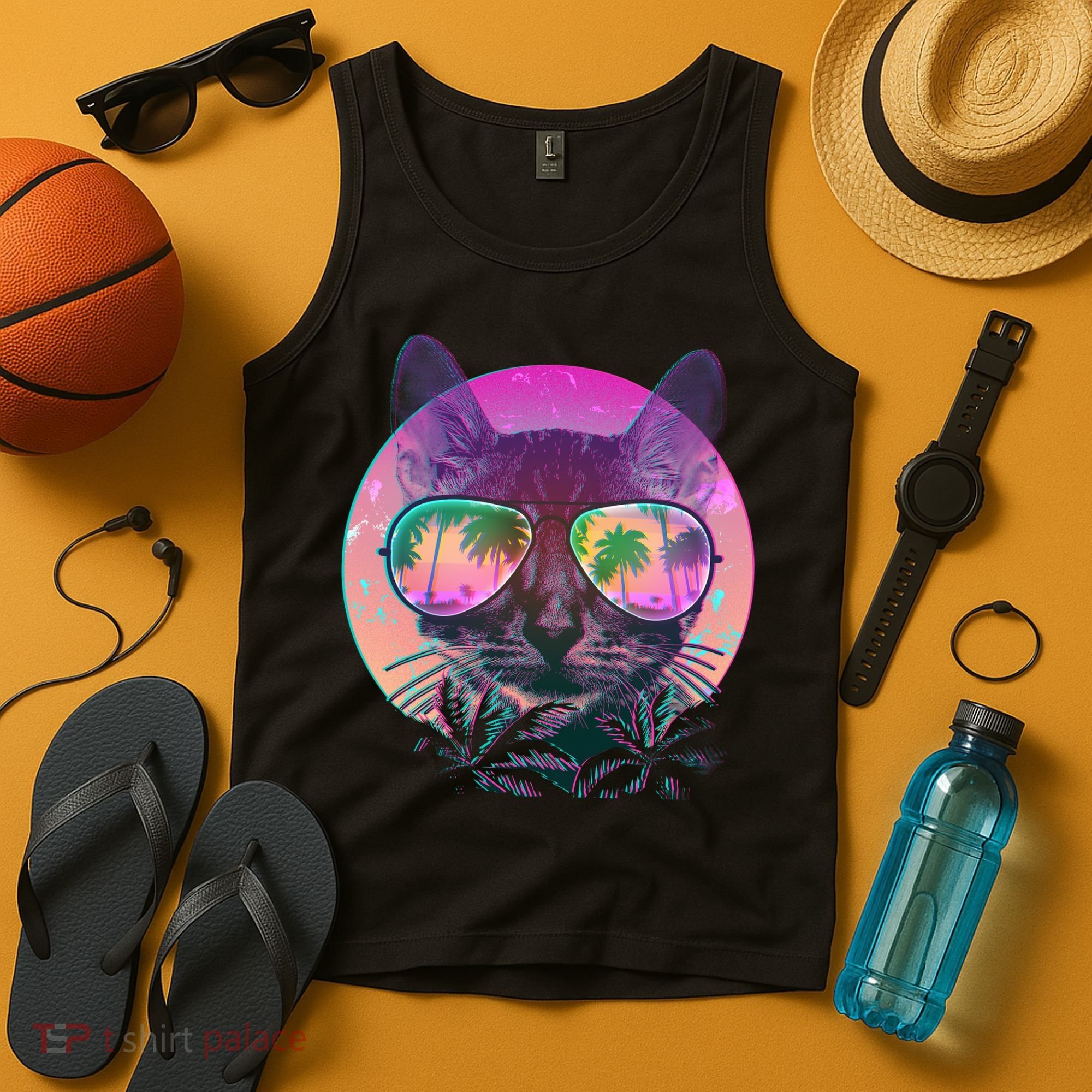 Cool Tropical Shade Cat Tank Top