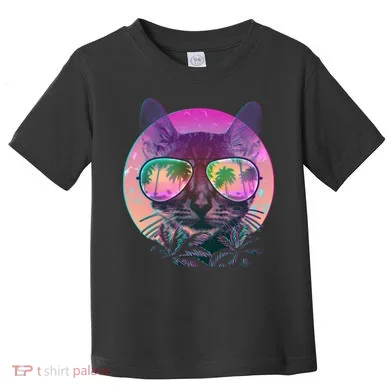 Cool Tropical Shade Cat Toddler T-Shirt