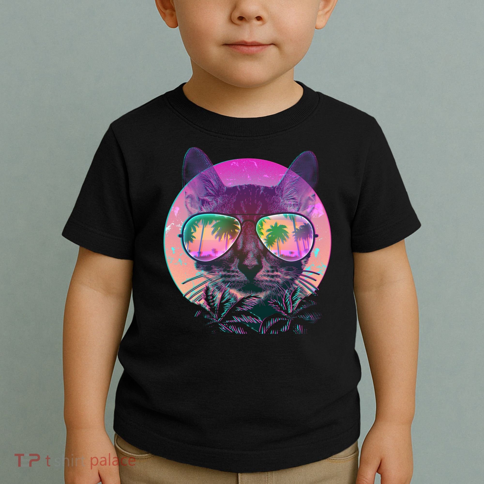 Cool Tropical Shade Cat Toddler T-Shirt