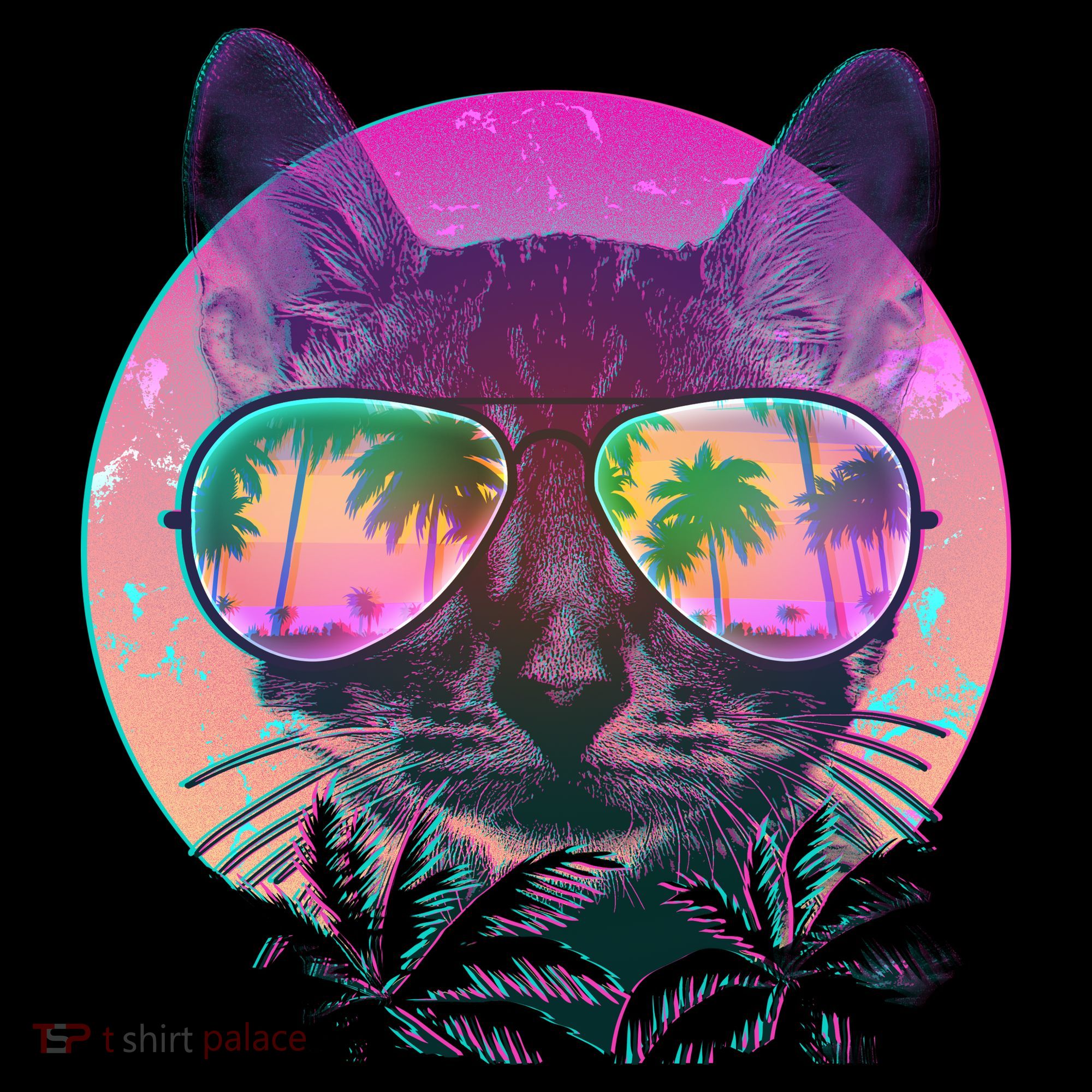 Cool Tropical Shade Cat Women's Long Sleeve Shirt
