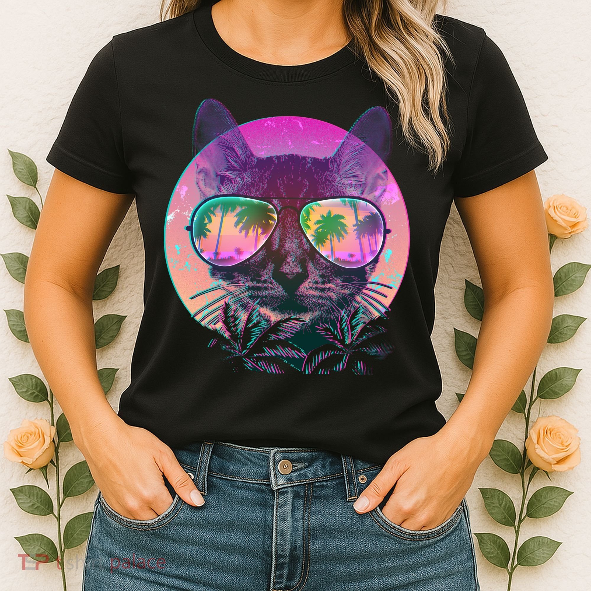 Cool Tropical Shade Cat Women's T-Shirt