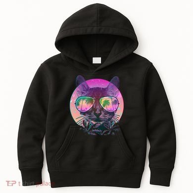 Cool Tropical Shade Cat Kids Hoodie