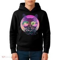 Cool Tropical Shade Cat Kids Hoodie thumb 4