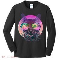 Cool Tropical Shade Cat Kids Long Sleeve Shirt thumb 0