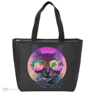 Cool Tropical Shade Cat Tote Bag