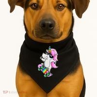 Cool Unicorn Skating USA-Made Doggie Bandana thumb 1