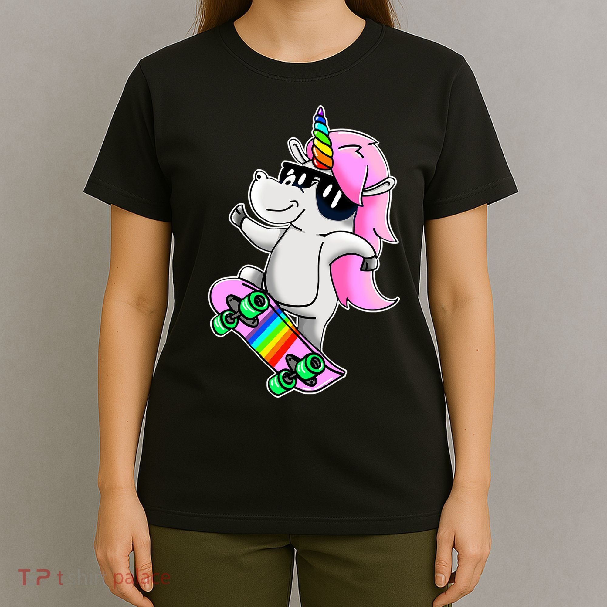 Cool Unicorn Skating T-Shirt
