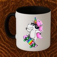 Cool Unicorn Skating Coffee Mug thumb 2