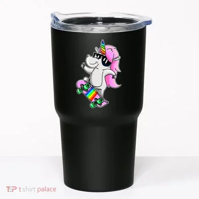 Cool Unicorn Skating Tumbler