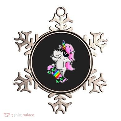 Cool Unicorn Skating Ornament