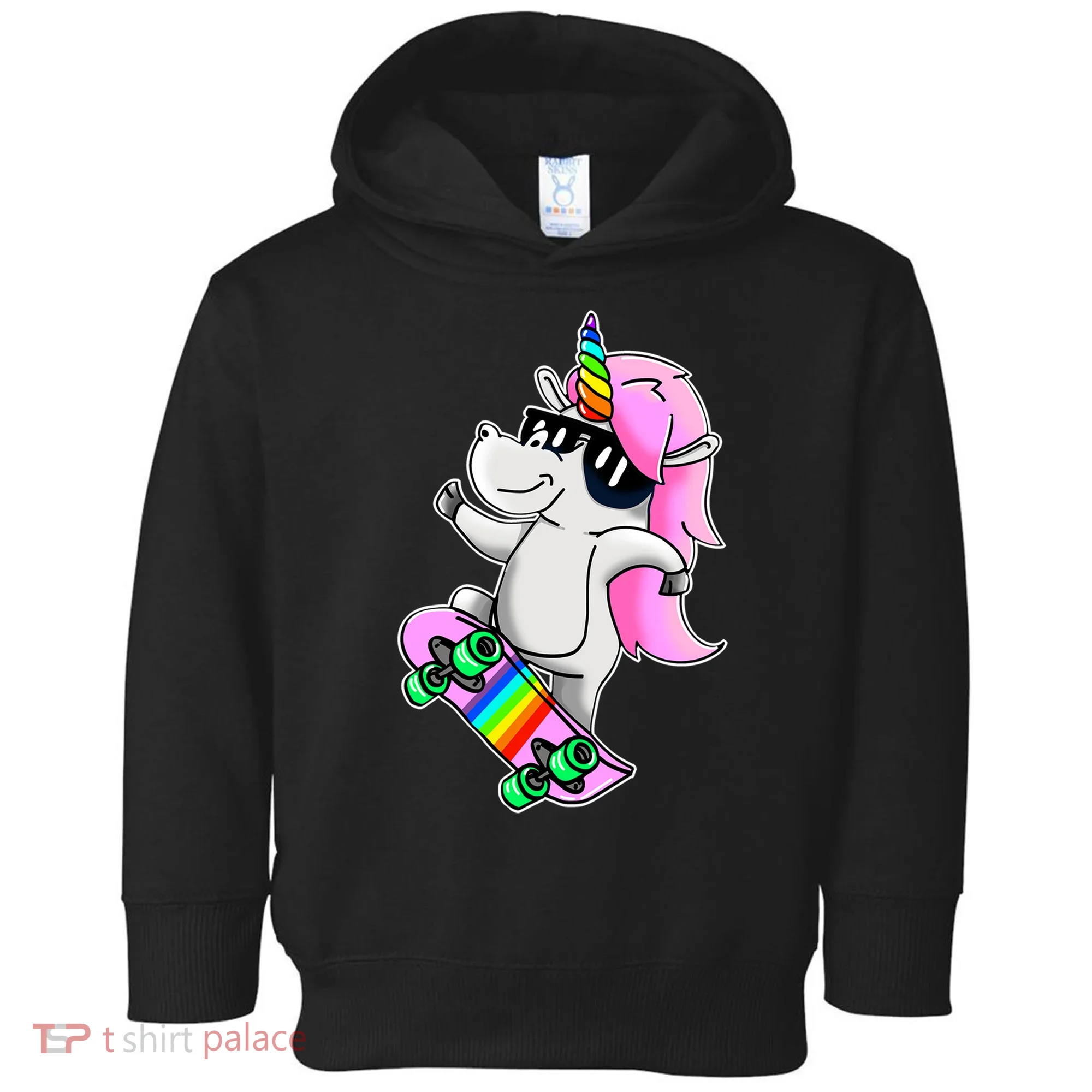 Cool Unicorn Skating Toddler Hoodie