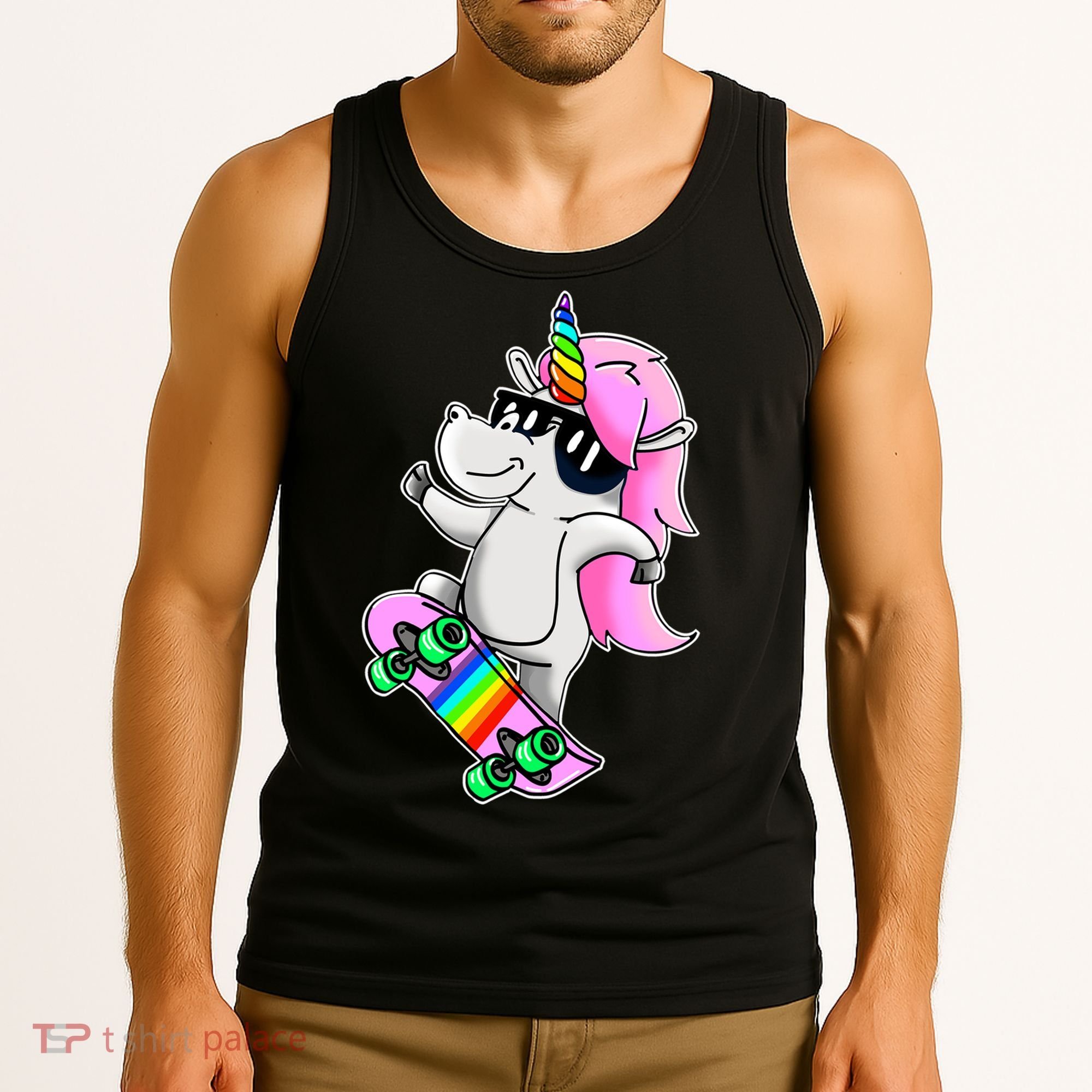 Cool Unicorn Skating Tank Top