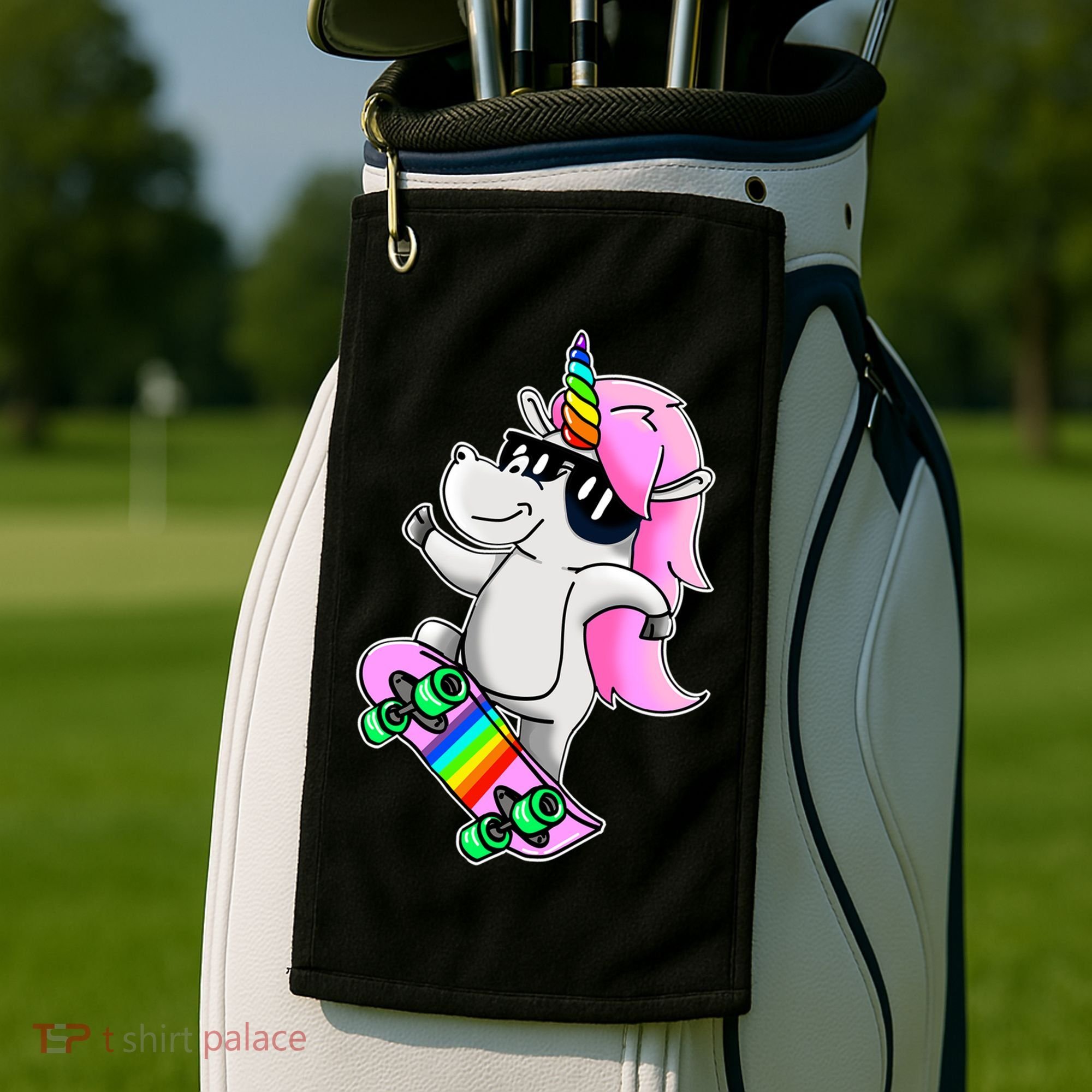Cool Unicorn Skating Golf Towel