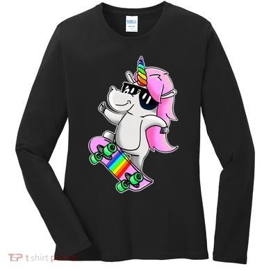 Cool Unicorn Skating Women's Long Sleeve Shirt